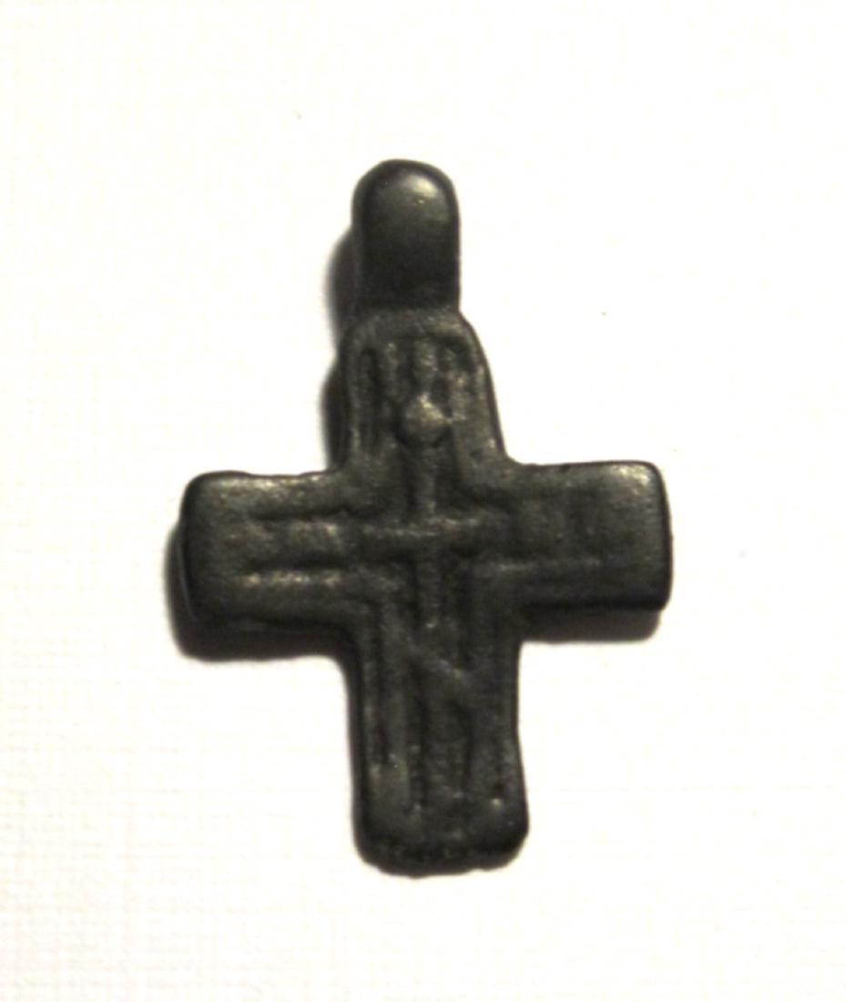 Russian Child Bronze Cross Pendant, 17-18th C (1 of 2)