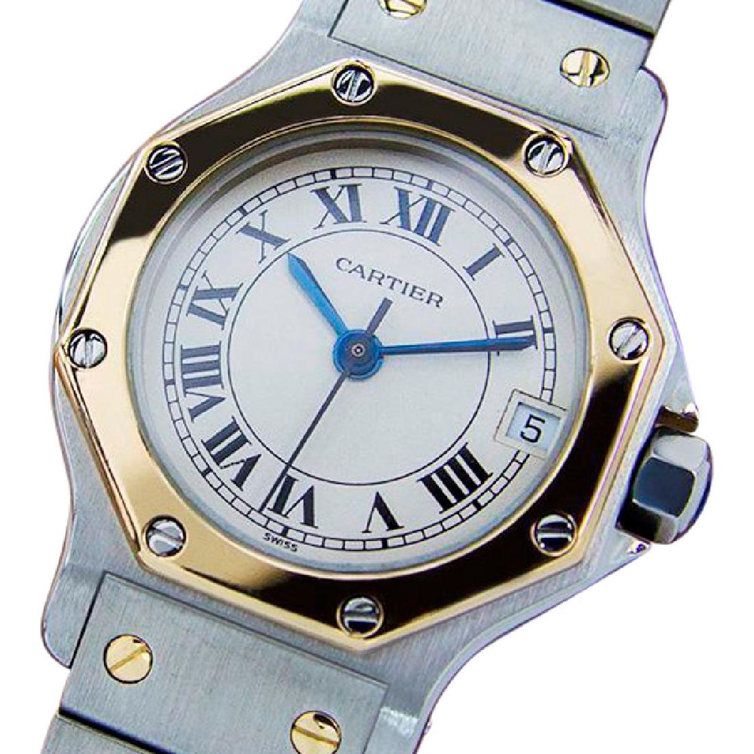 Cartier Santos Quartz 18K Gold Stainless Steel Watch (1 of 7)