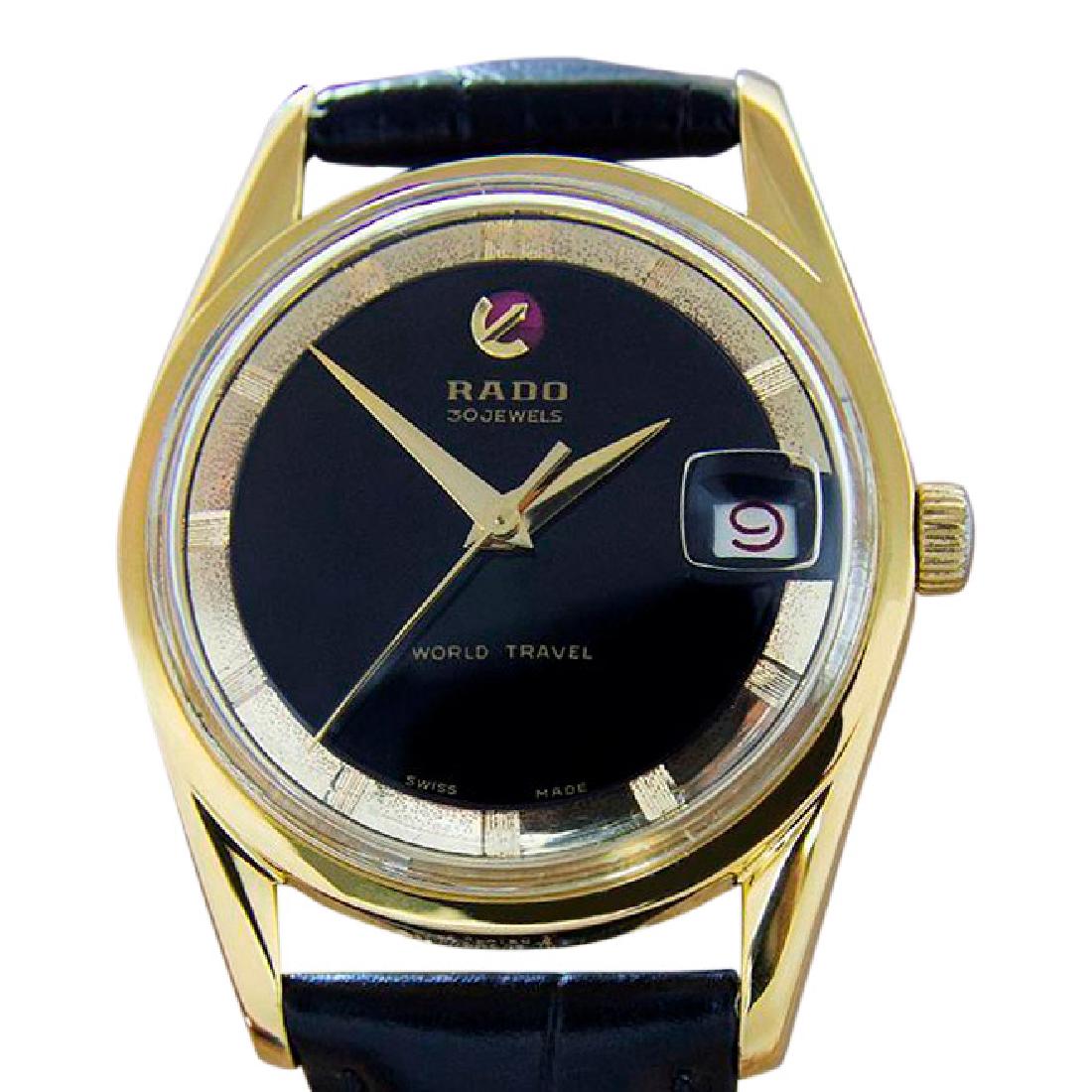 Rare Rado Travel Time Swiss Automatic Gold Plate Watch (1 of 6)