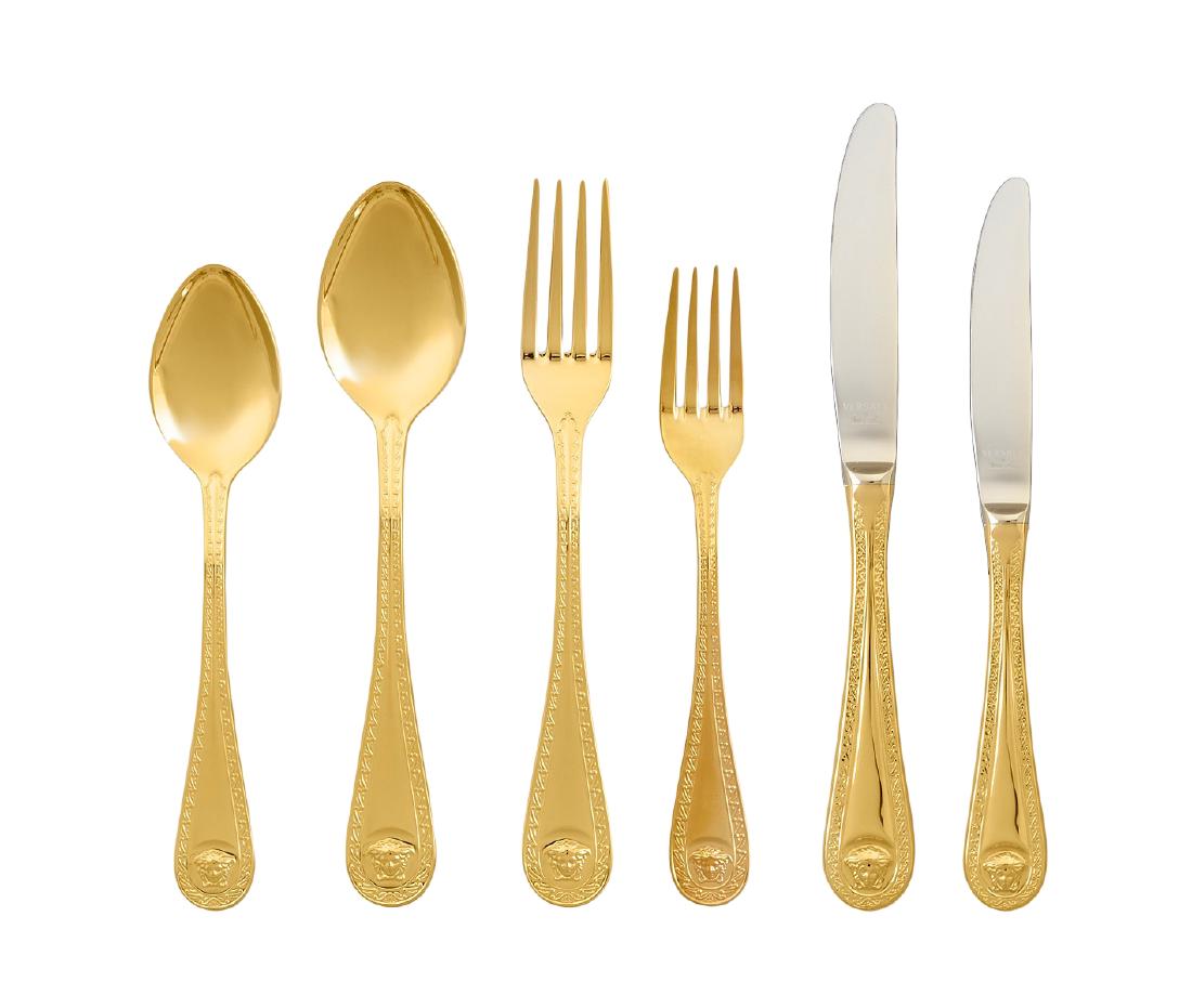 Set of 36 Rosenthal Meets Versace Medusa Gold Flatware (1 of 8)