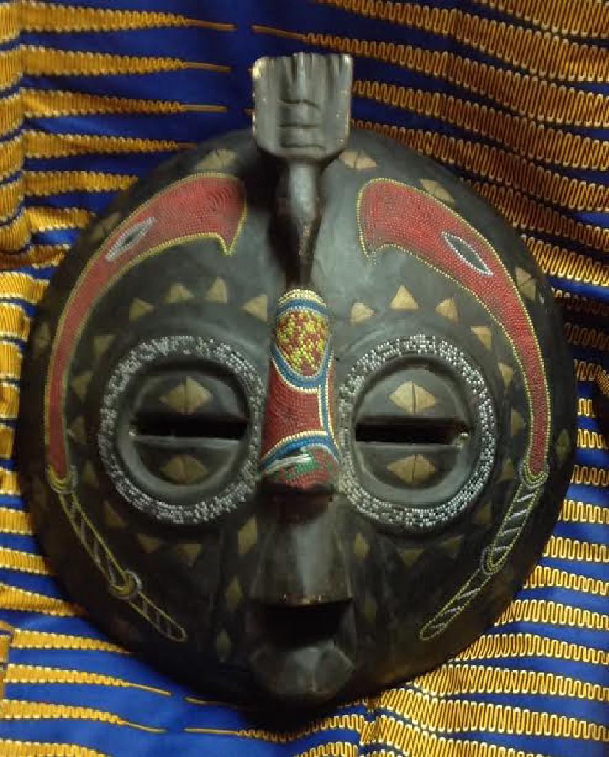 African Tribal Ceremonial Benin Beaded Mask (1 of 6)