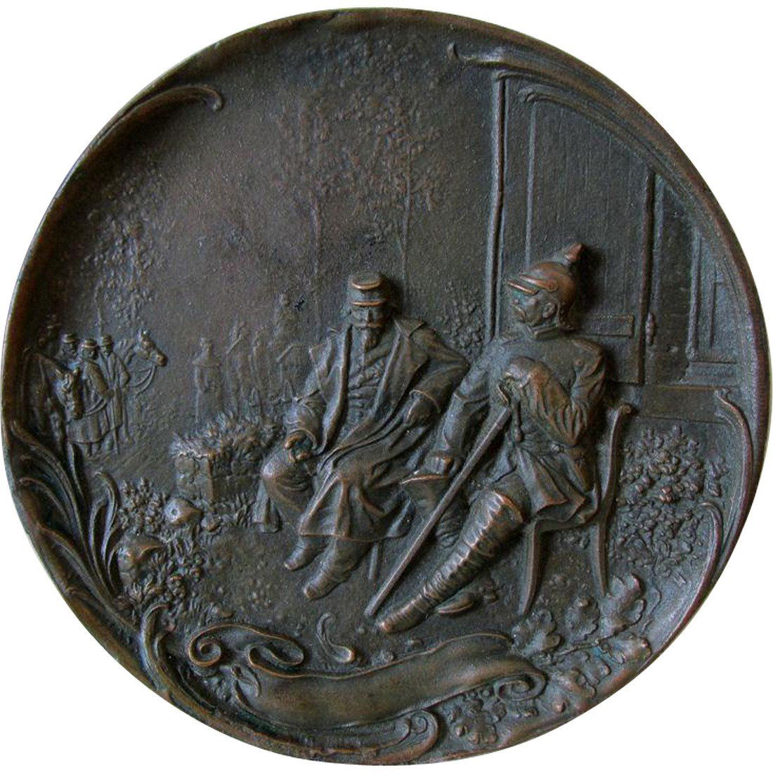 Bronze Plaque Napoleon III Chancellor Otto Von Bismarck (1 of 4)