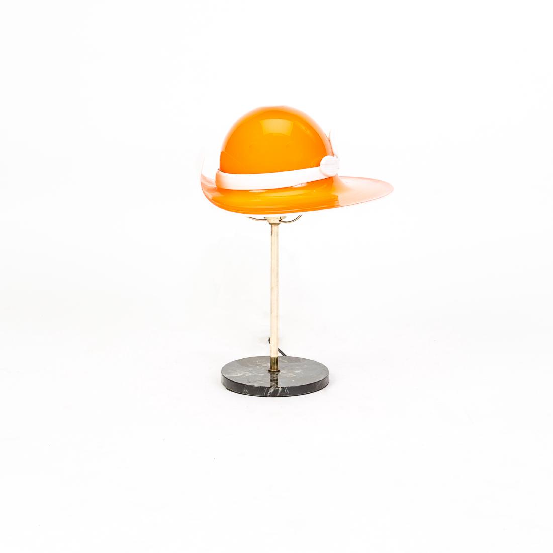 Mid-Century Orange Murano Glass Hat Lamp (1 of 4)