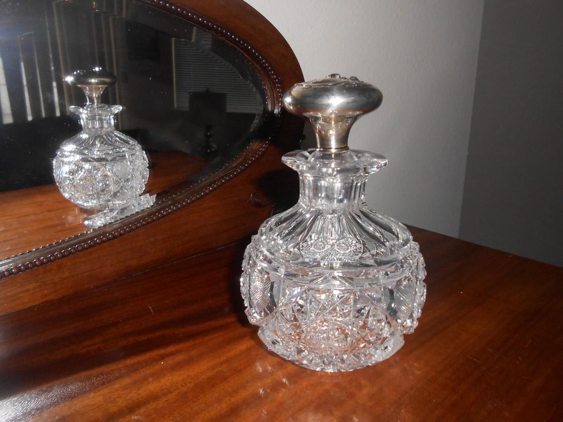 Cut Glass & Sterling Perfume Bottle by Unger Brothers (1 of 5)