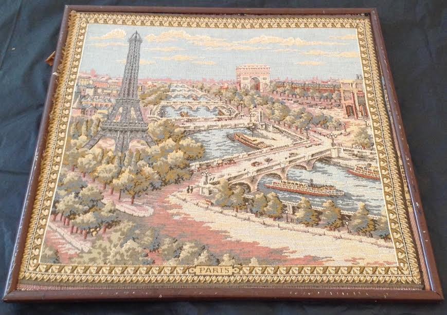 Vintage Framed Map of Paris Tapestry (1 of 5)