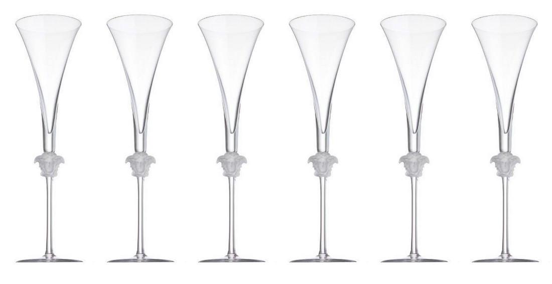 Set of 6 Rosenthal / Versace Lumiere Champagne Glasses (1 of 1)