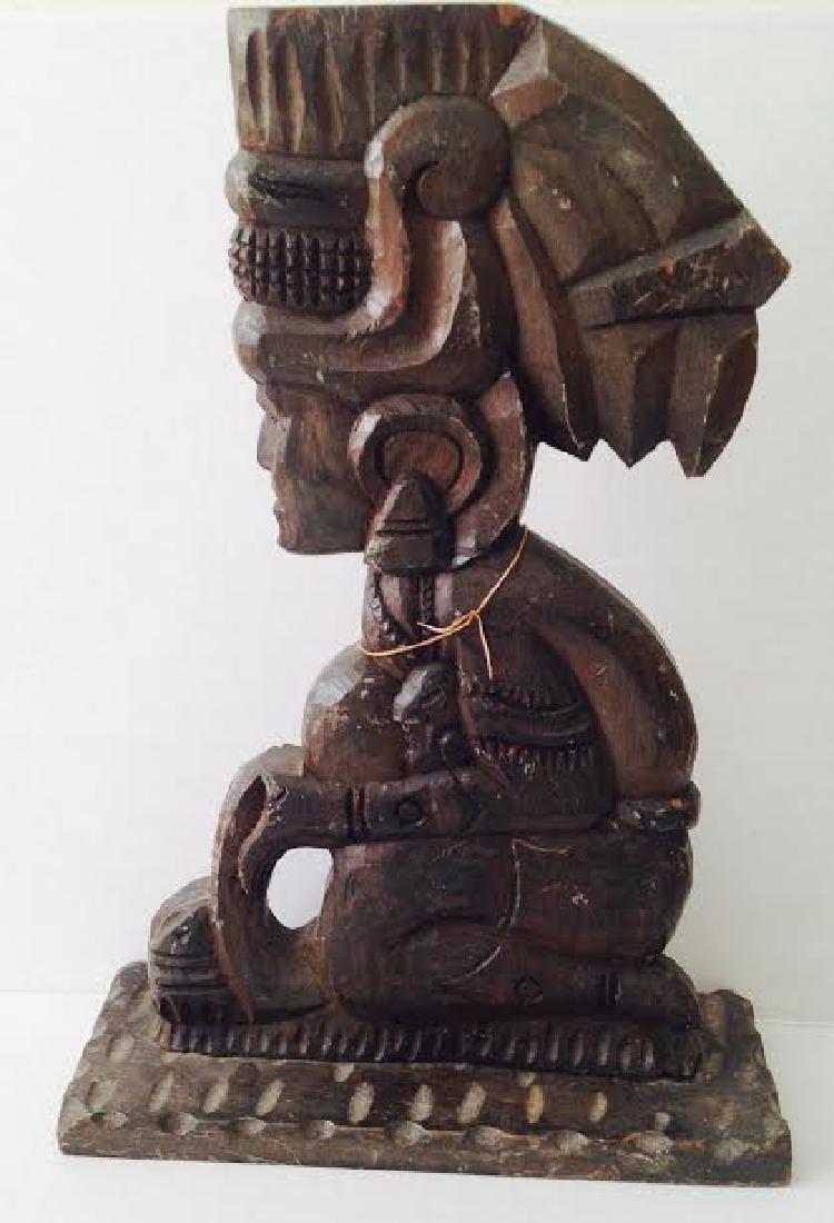 Vintage Hand Wood Carved Royal Asian Statue (1 of 5)
