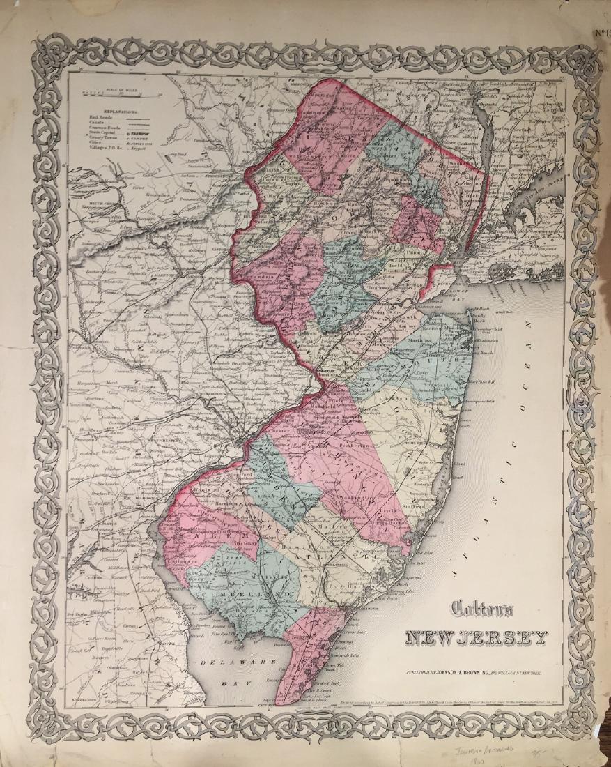 Colton's Map of New Jersey by Johnson & Browning (1 of 1)