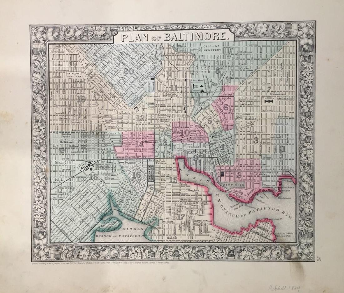 Plan of Baltimore by S. Augustus Mitchell (1 of 1)