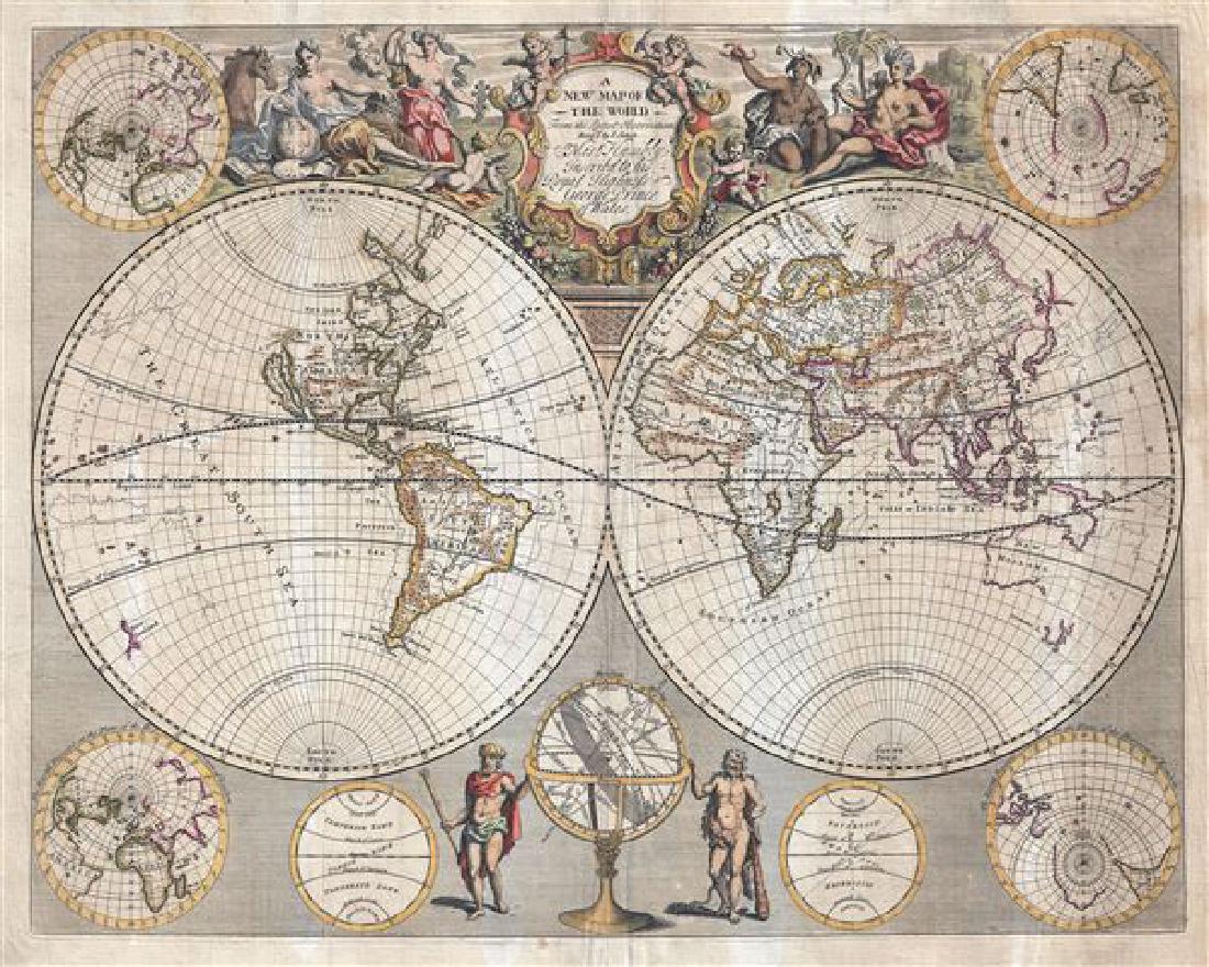 1721 John Senex Map of the World: Item: 1721 John Senex Map of the World Description: John Senex Map of the World Dimensions: 17 x 21.5 in Please note that this lot has a confidential reserve. When you leave a bid in advance of the au