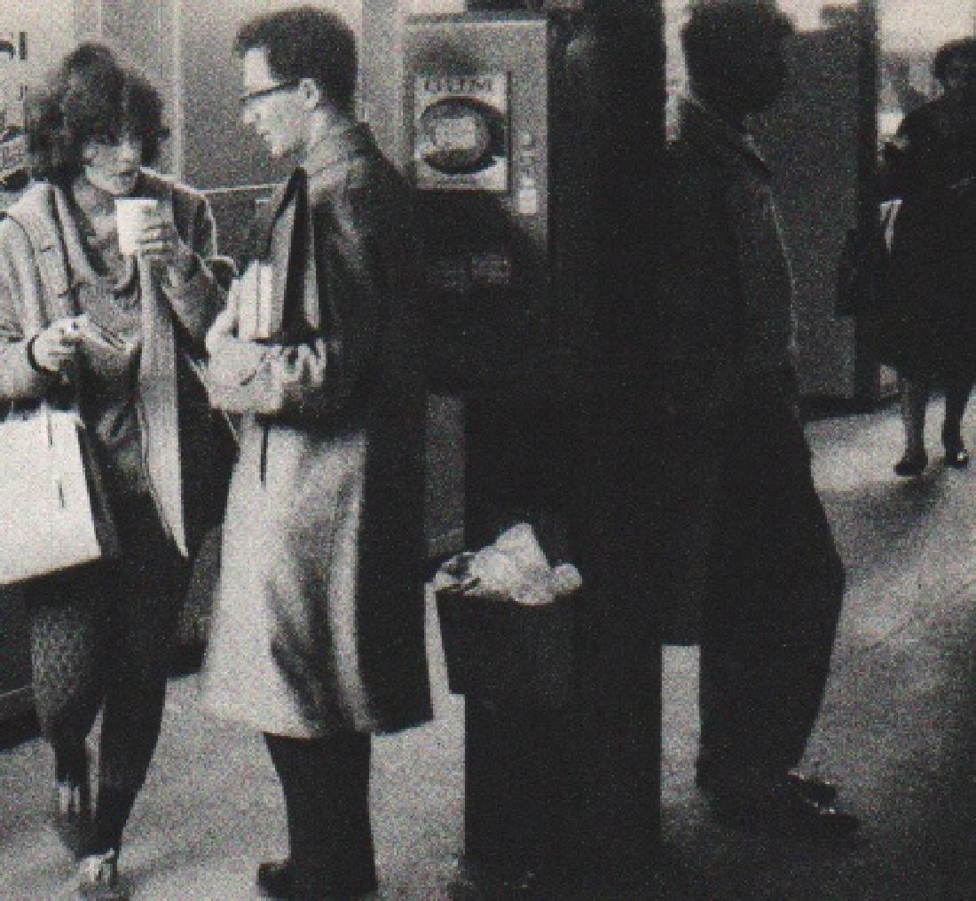 WINOGRAND: Love in the Subway V: Print Title: Love in the Subway V Artist: Gary Winogrand Printing Date: 1962 Medium: Small Sheet fed Copper plate gravure Printing Location: USA Image Size: 4 x 4 inches Gary Winogrand (1928-1984) was