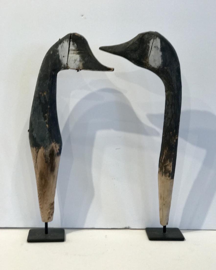 Pair Wooden Head Working Marsh Decoys (1 of 8)