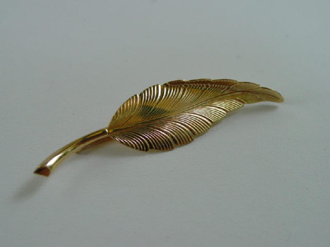 Vintage Tiffany & Co 14K Gold Leaf Pin (1 of 3)