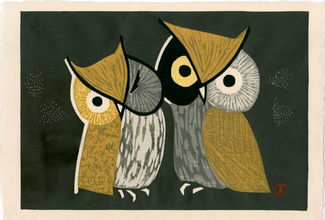 Kawano Kaoru: Two Owls (1 of 2)