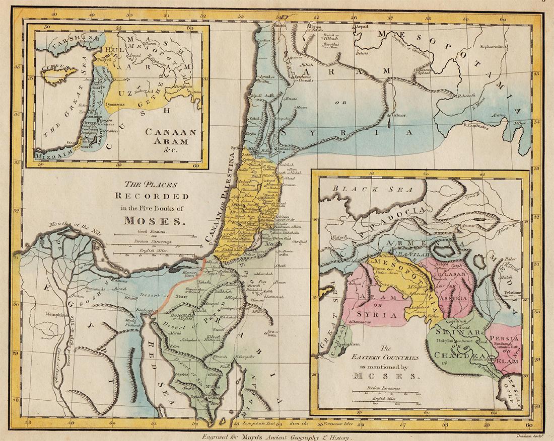 1814 Map of Places Recorded in the Five Books of Moses (1 of 4)