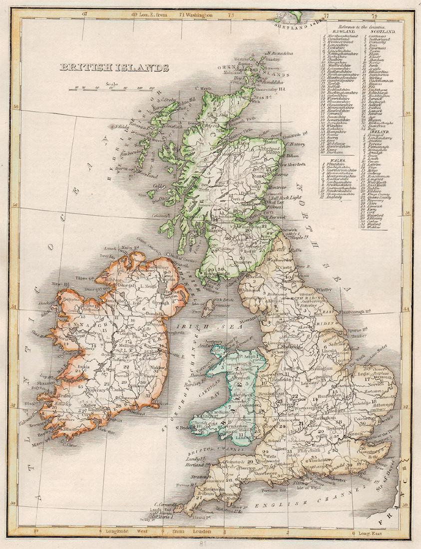1835 Bradford Map of British Islands (1 of 4)