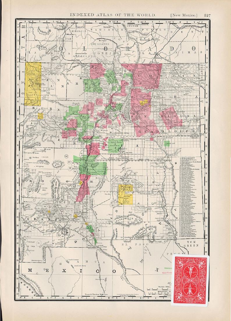 1888 New Mexio, McNally’s Indexed Atlas of the World (1 of 3)