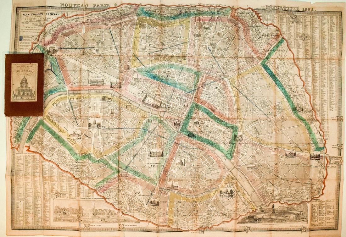 1861 Vuillemin Paris Folding Map (1 of 1)
