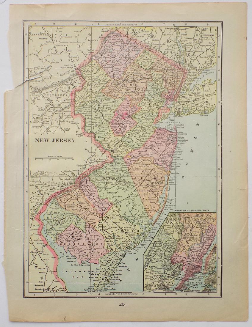 George Cram: Map of New Jersey, 1902 (1 of 4)