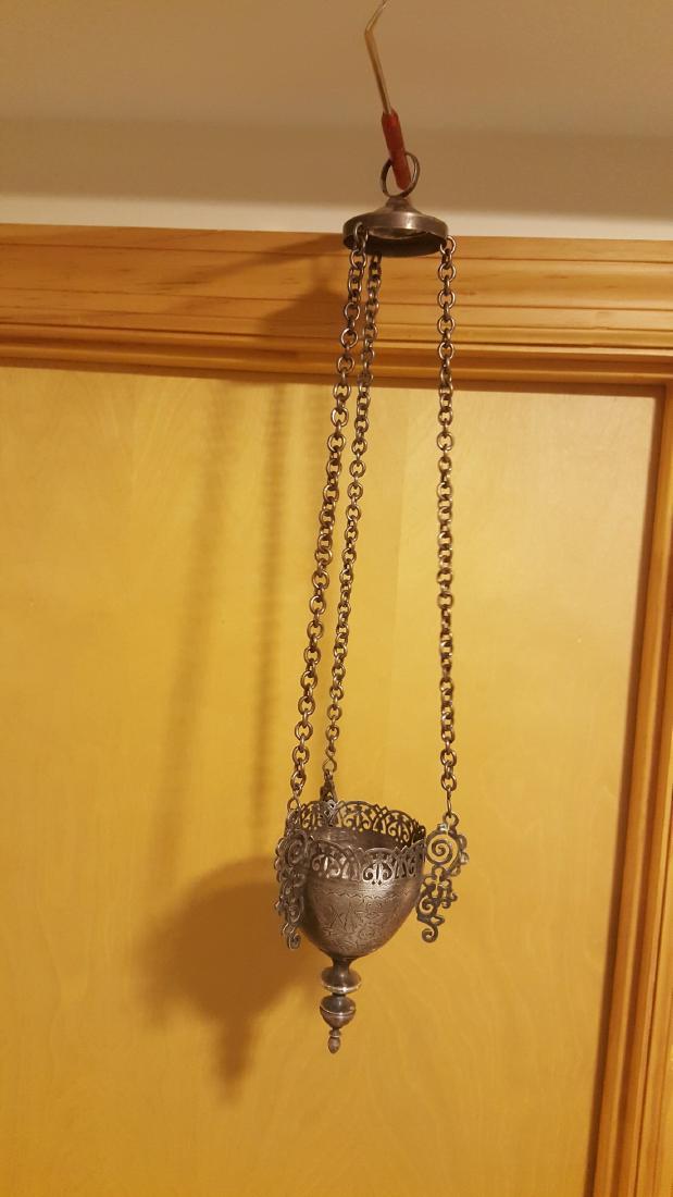 Russian Silver Icon Lamp, 19th C (1 of 10)