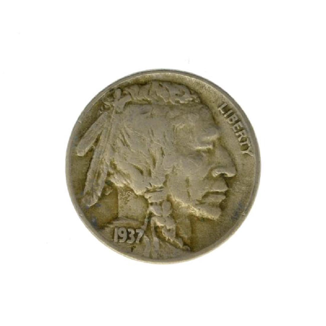 1937-D 3 Leg Buffalo Nickel Coin - Very Rare - (JG PS) (1 of 2)