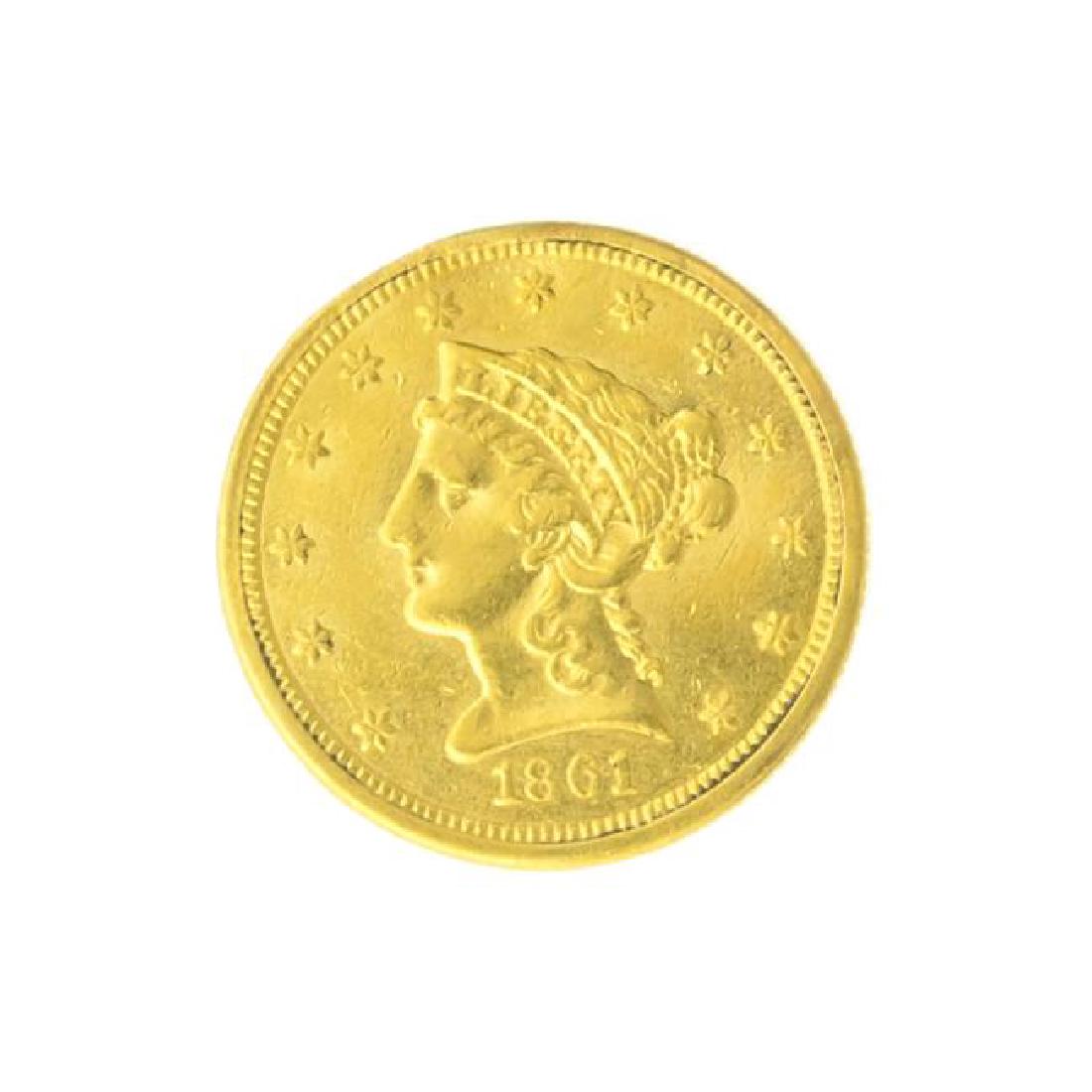 1861 $2.50 U.S. Liberty Head Gold Coin - Great (1 of 2)