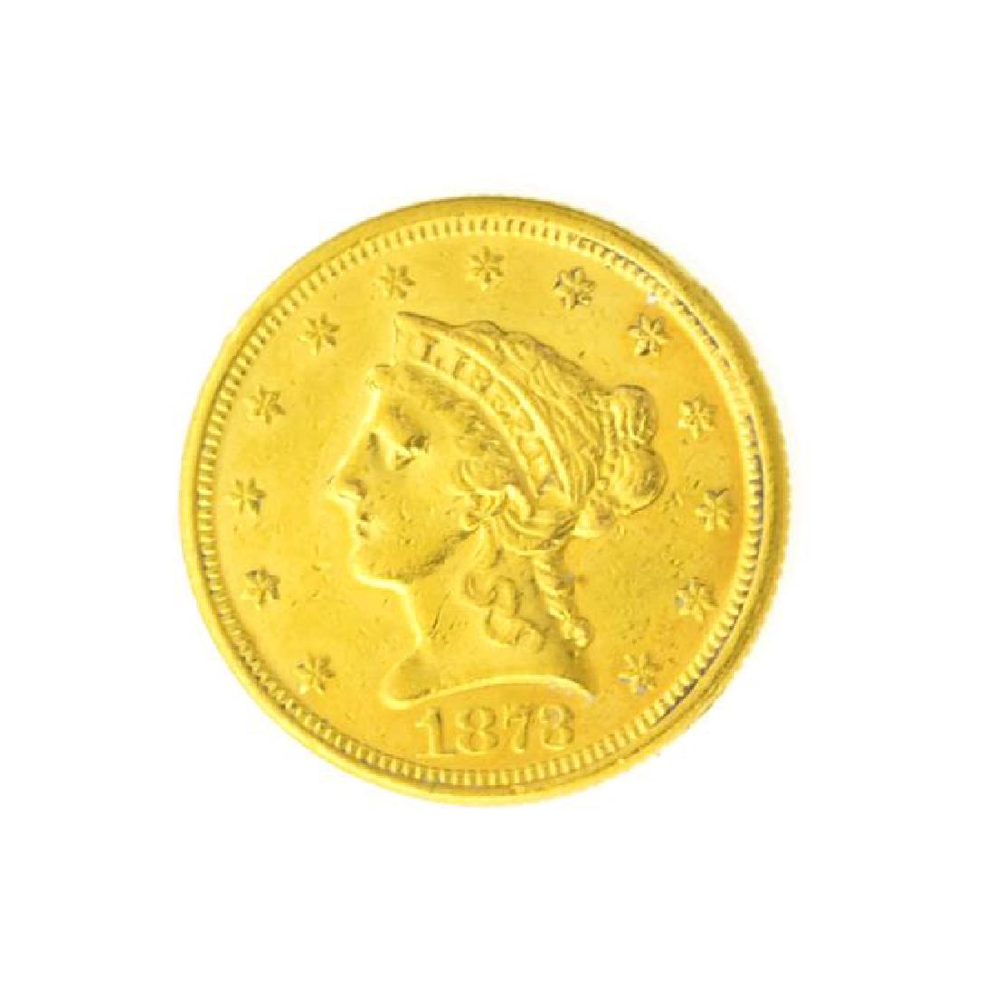 1873 Closed 3 $2.50 U.S. Liberty Head Gold Coin - (1 of 2)