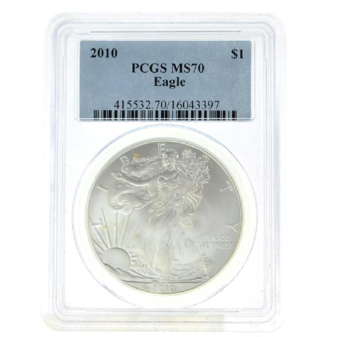 2010 $1 Silver Eagle PCGS MS70 Coin (1 of 2)