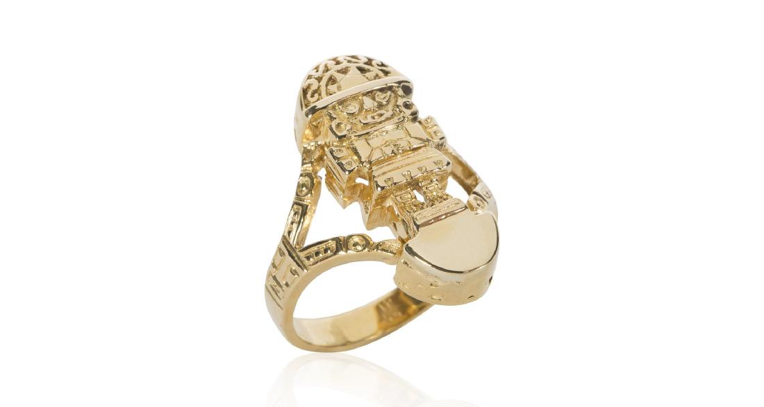 18K Gold Incan God Ring (1 of 4)