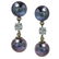 18K Gold Tahitian Pearl Diamond Earrings