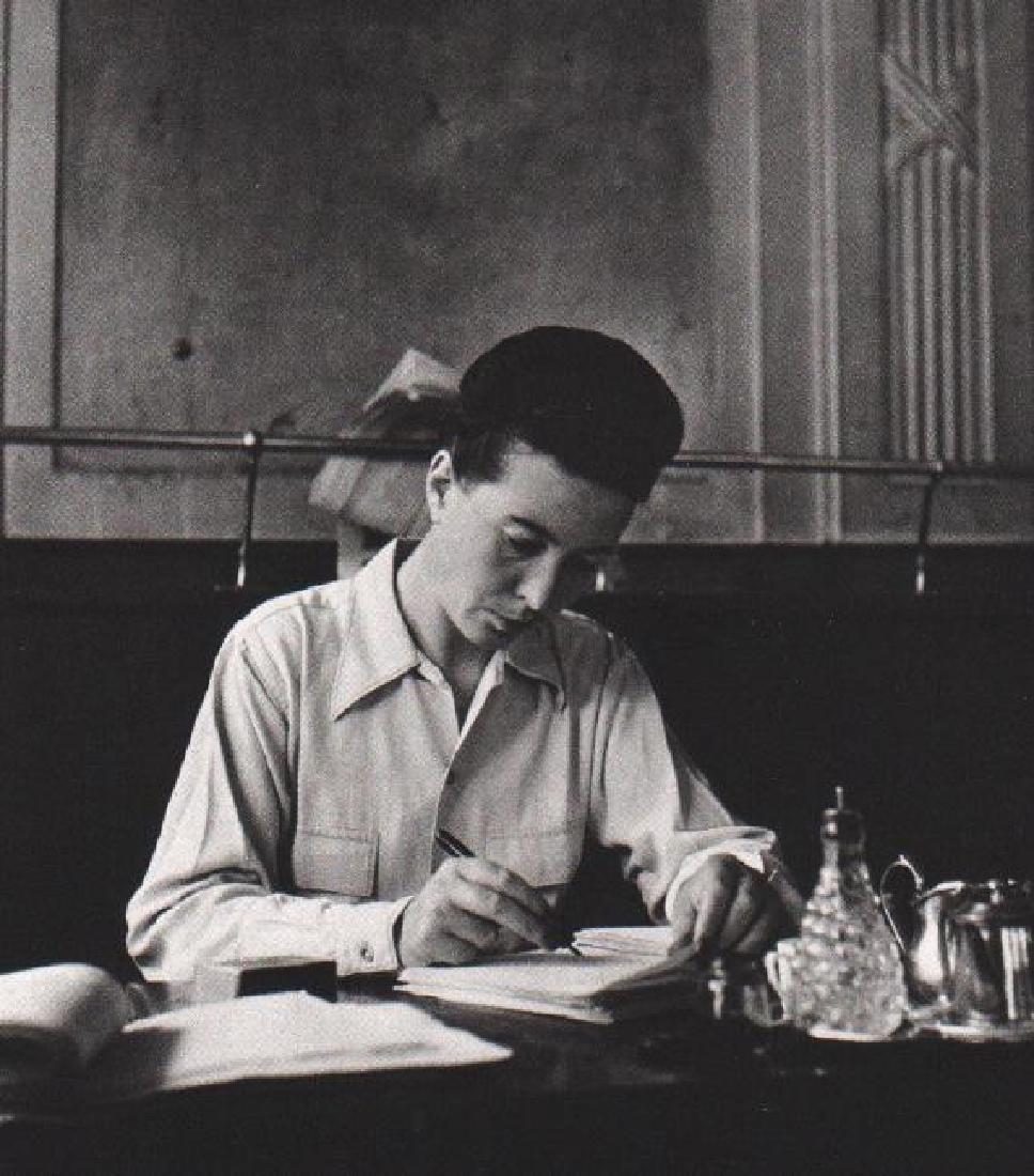 ROBERT DOISNEAU - Simon de Beauvoir, 1944: Artist: ROBERT DOISNEAU Print Title: Simon de Beauvoir aux Deux Magots, 1944 Printing Date: 1982 Medium: Sheet-fed Gravure Printed in France Image Size: 5" x 6" Robert Doisneau was a French photograph