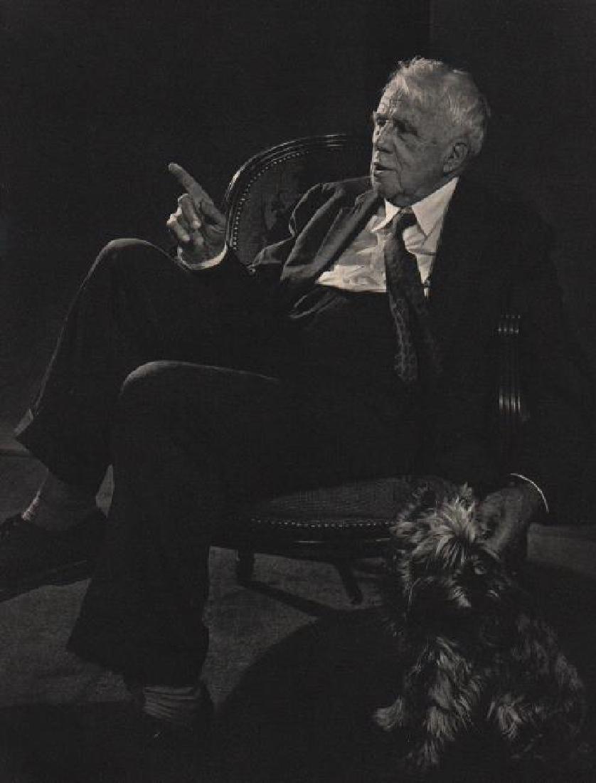 YOUSUF KARSH - Poet Robert Frost: Artist: YOUSUF KARSH Print Title: Poet Robert Frostl Printing Date: 1976 in Switzerland Medium: Vintage Sheet-Fed Gravure Image size (inches) approx. 9 x 11.5" Yousuf Karsh (1908-2002) was an Armenian