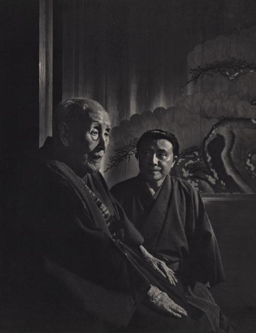 YOUSUF KARSH - Noh Player, Roppeita Kita: Artist: YOUSUF KARSH Print Title: Japanese Noh Player, Roppeita Kital Printing Date: 1976 in Switzerland Medium: Vintage Sheet-Fed Gravure Image size (inches) approx. 9 x 11.5" Yousuf Karsh (1908-2002