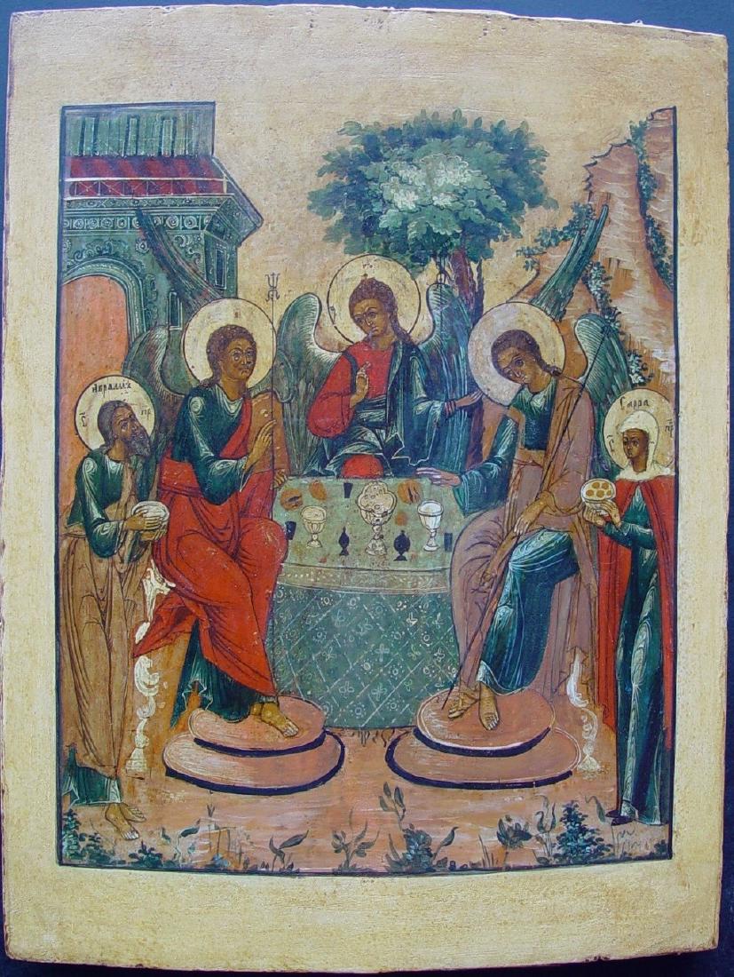 Old Trinity Large Russian Icon, 18th C (1 of 4)