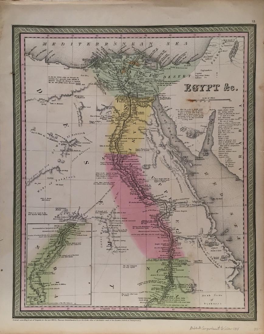 Mitchell Egypt Map: Map of Egypt Mitchell, Cowperthwait, DeSilver 1854, 13.75 x 17.25 in Please note that this lot has a confidential reserve. When you leave a bid in advance of the auction, submit your maximum. Jasper52