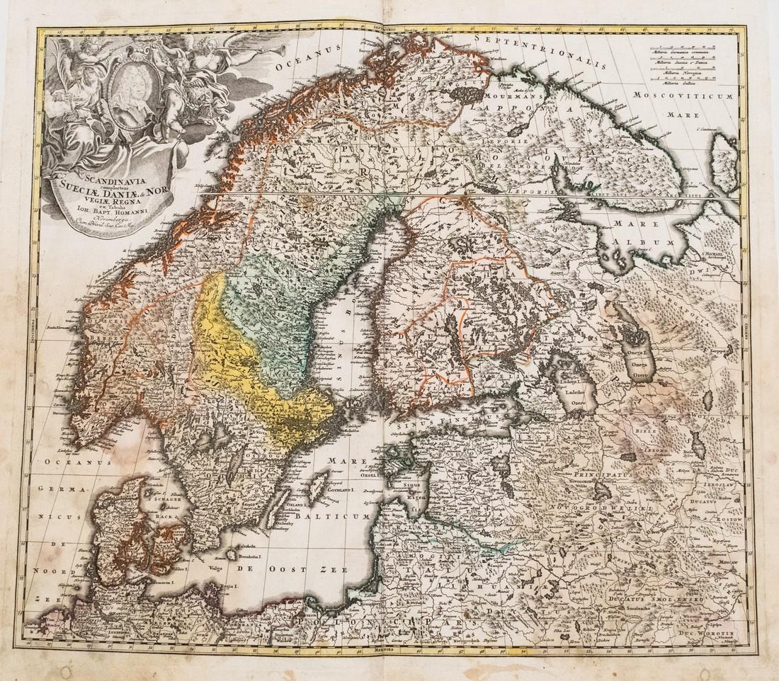 1753 Homann Map Of Scandinavia (1 of 1)