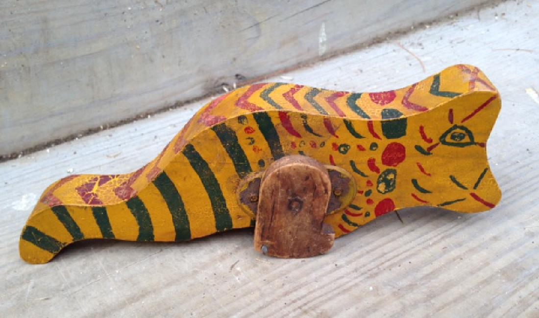 Antique Folk Home Made Wooden Owl Toy, 1900 (1 of 4)