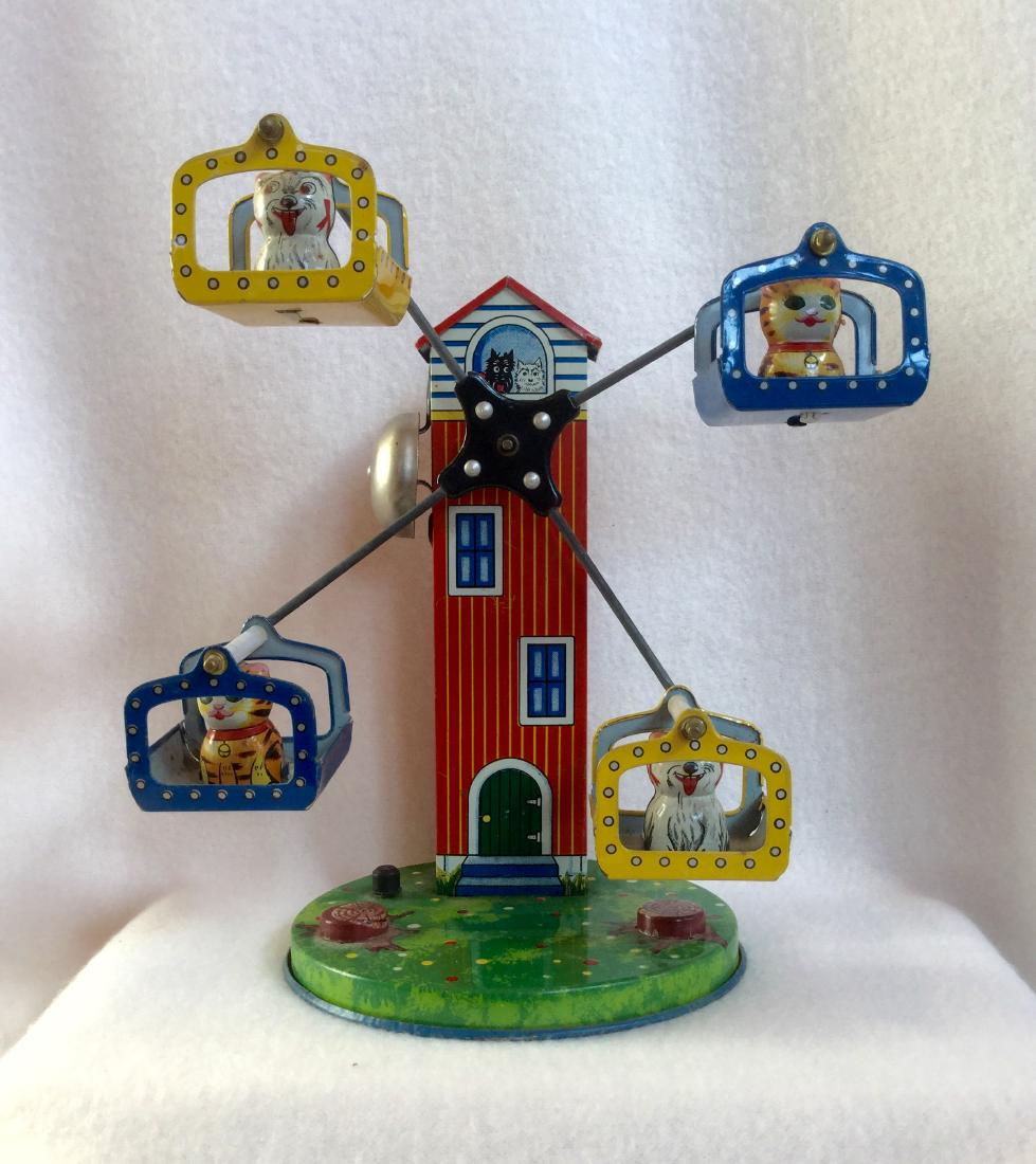 Cat and Dog Ferris Wheel Wind-Up Toy, 1950s (1 of 5)
