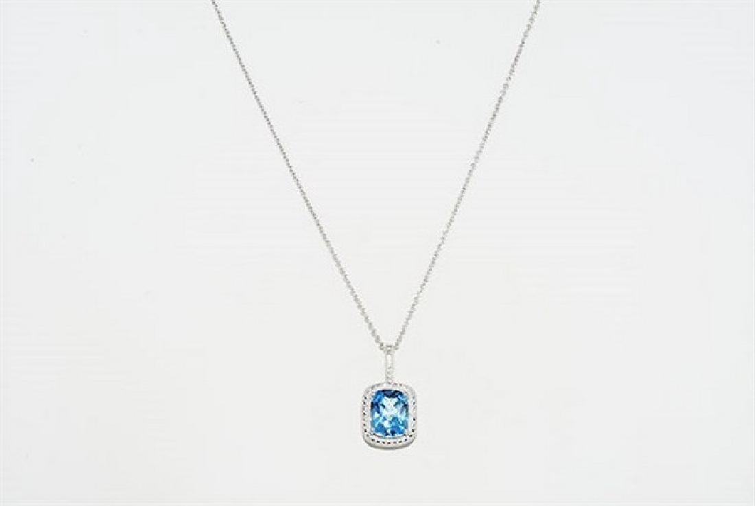 3.12ct Natural Blue Topaz & Diamond Necklace (1 of 7)