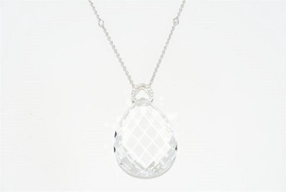 75.80ct Natural White Topaz & Quartz Dangle Necklace (1 of 5)