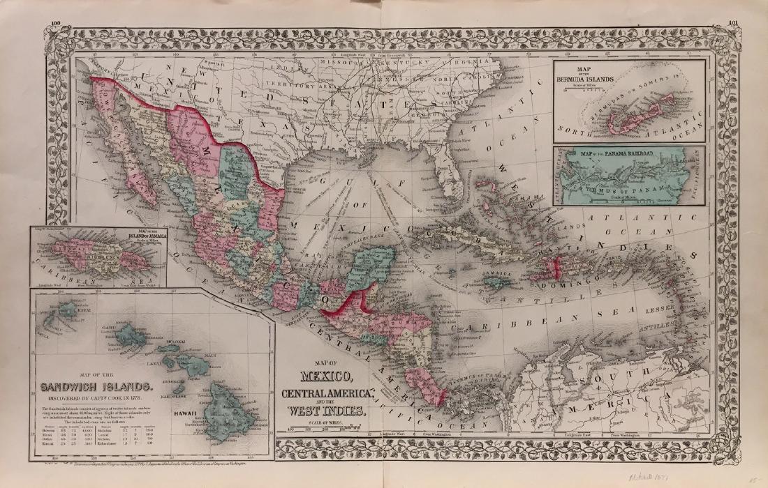 Mitchell: Mexico, Central America, & West Indies Map (1 of 1)