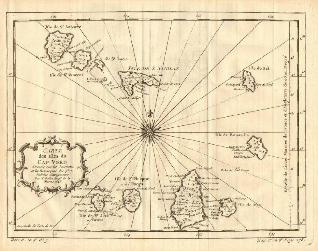Cape Verde Islands Bellin, 1758 Map (1 of 2)