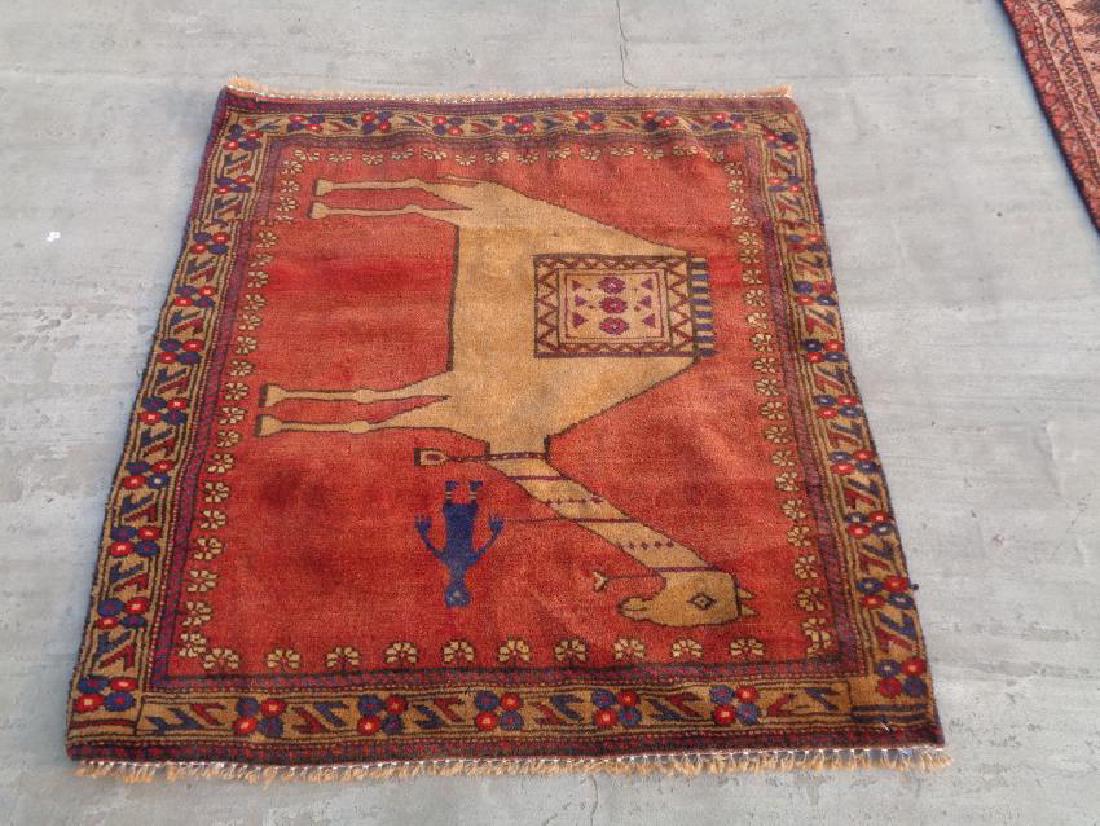Semi Antique Wool Persian Pictorial Rug 3x2.9 (1 of 4)