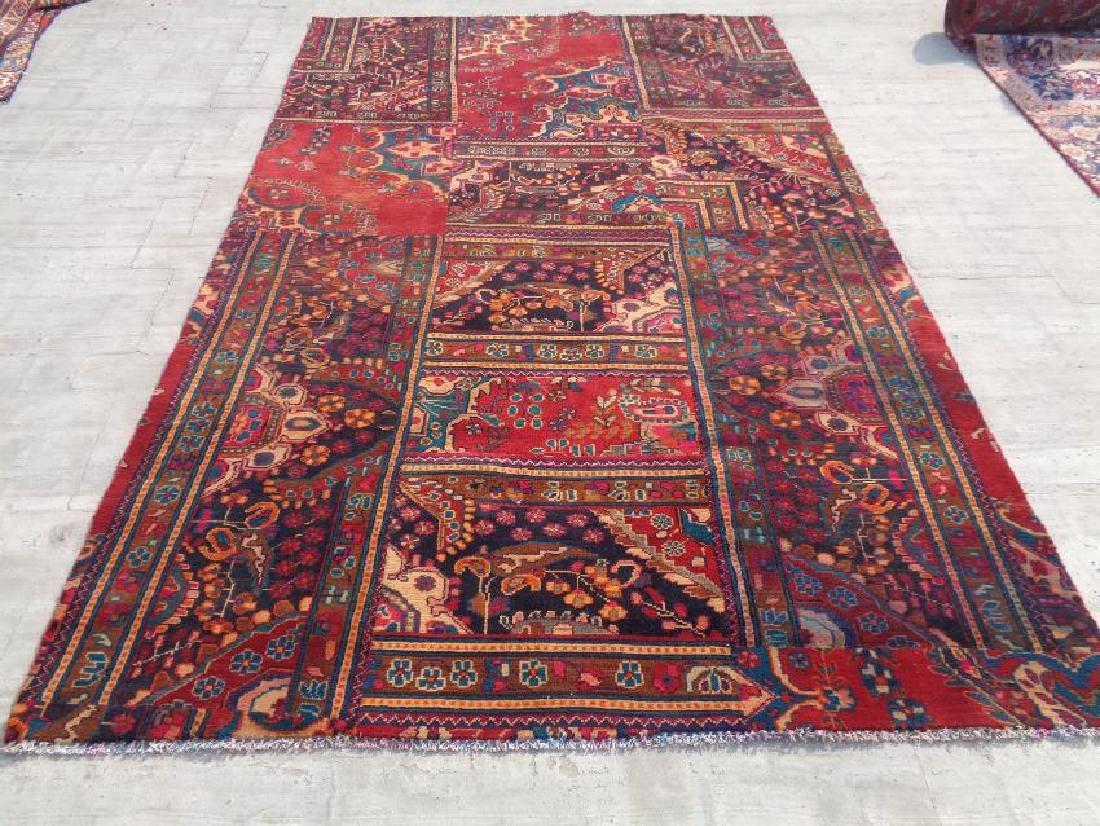 Semi Antique Persian Patchwork Wool Rug 9.6x6 (1 of 6)