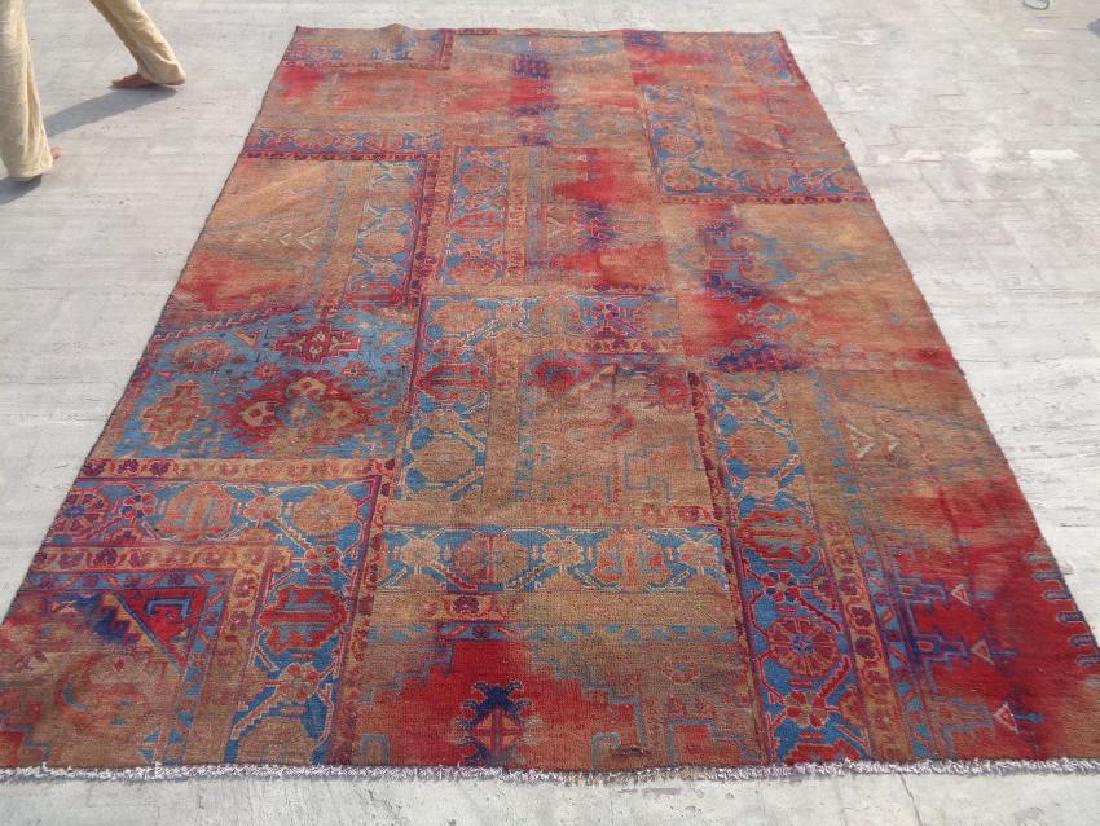 Semi Antique Persian Patchwork Wool Rug 9.2x6.1 (1 of 4)