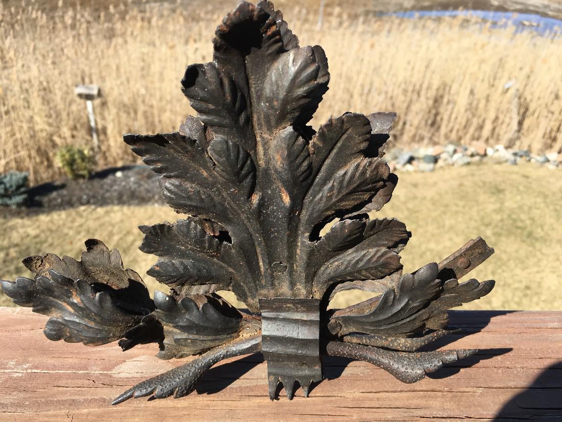 Early Iron Work: C. 1800, 9" x 7 1/2" Please note that this lot has a confidential reserve. When you leave a bid in advance of the auction, submit your maximum. Jasper52 will bid on your behalf as much as necessary to
