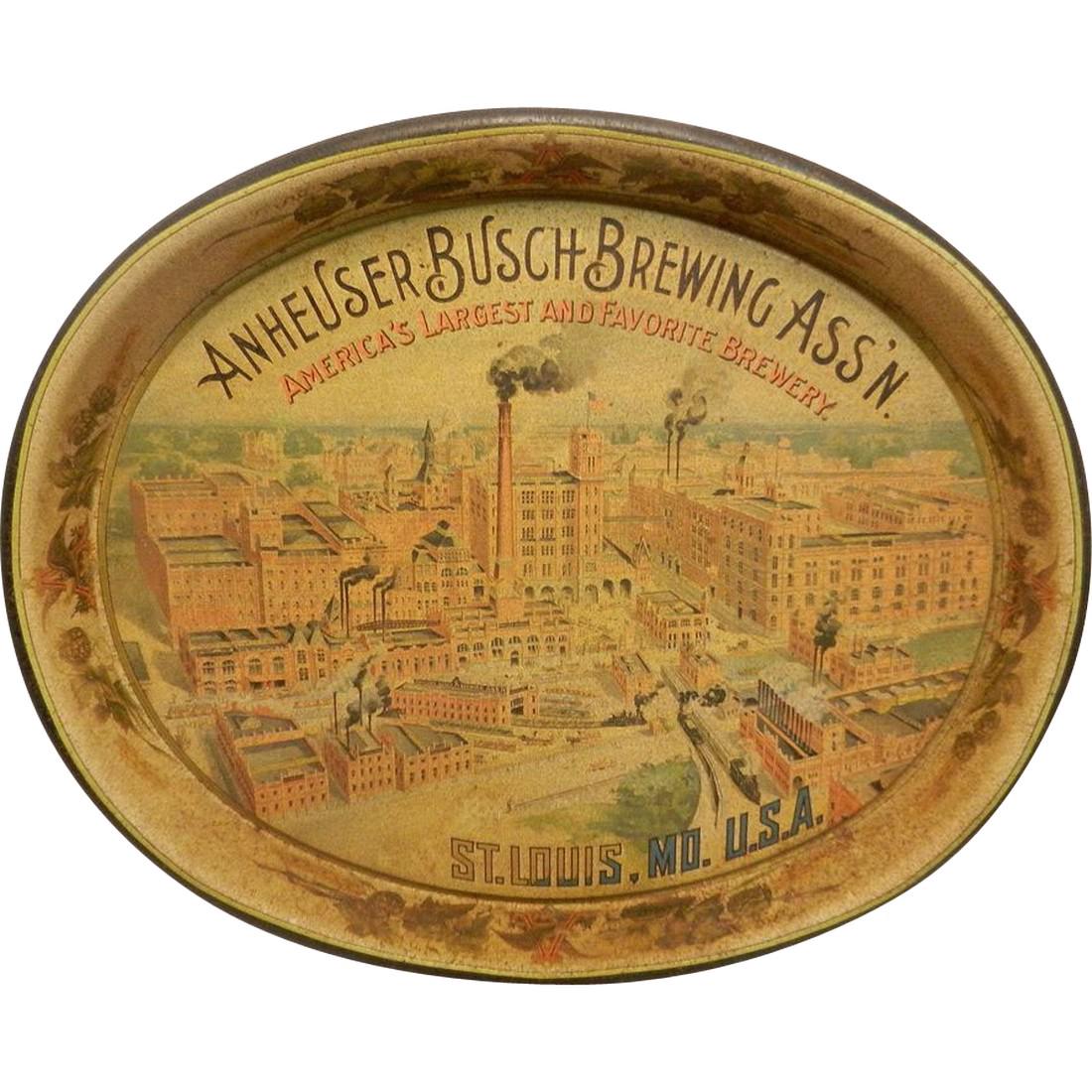 Vintage Anheuser Busch Brewing Company Serving Tray (1 of 5)