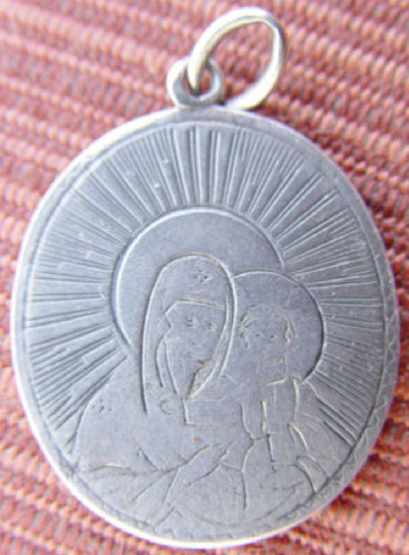 Russian Silver Pendant Icon of Virgin, 1850s (1 of 1)