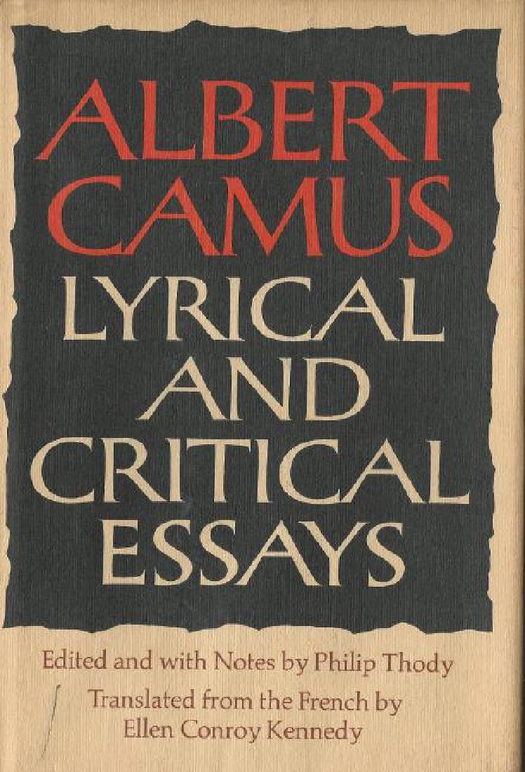 Lyrical and Critical Essays by Albert Camus (1 of 1)
