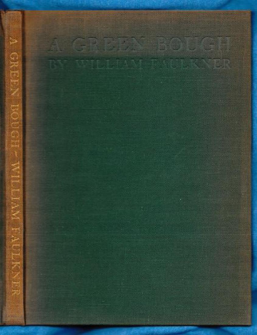 A Green Bough by Faulkner, William: NY: Smith and Haas, 1933. First trade edition. 8vo. 67pp. Green cloth stamped in gilt at spine, blind-stamped on front, with title page illustration by Lynd Ward. Sunning to spine and covers, a touch